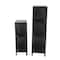 Black Metal 2 & 3 Shelf Storage Shelving Unit with Arched Openings, 2ct.